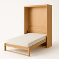 Lit escamotable en bois de chêne avec matelas - 2026