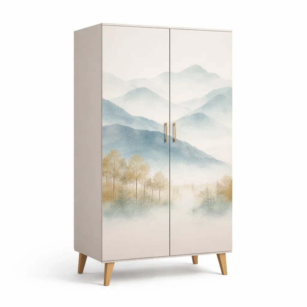Armoire en mdf avec motif montagne 180x80x50 cm - 2026