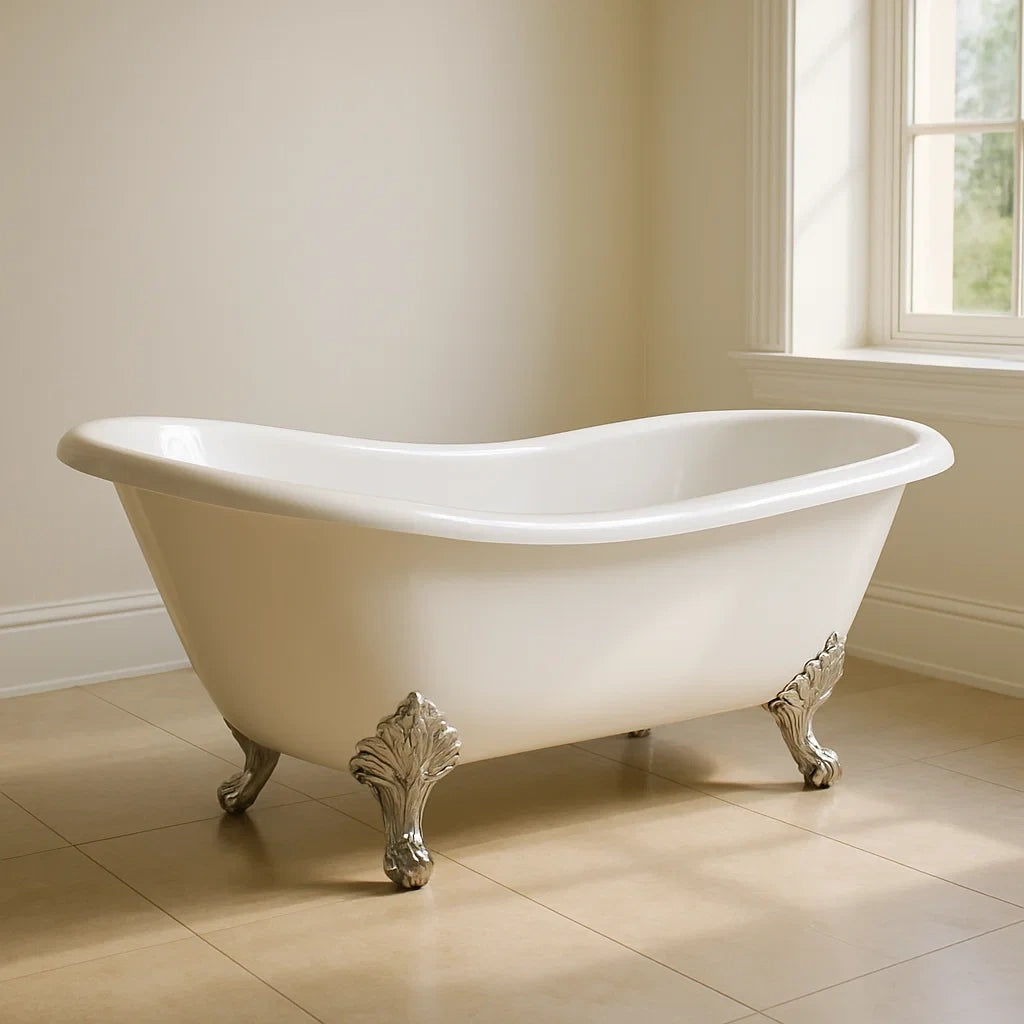 Baignoires baignoire îlot acrylique blanc pieds ornés - 2026