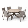Ensemble de salle à manger extérieur en aluminium et rotin synthétique Beige et Marron - 2026