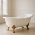 Baignoires baignoire sur pieds acrylique blanche avec pieds dorés 170x75x70 cm - 2026