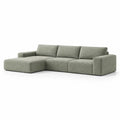 Canapé d’angle en tissu vert 295x175x70 cm - 2026