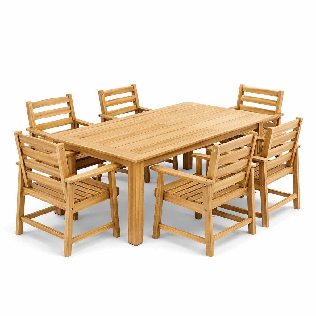 Ensemble de Salle à Manger en Teck avec 6 Chaises - 2026