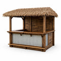 Kiosque bar de jardin en bois et tôle avec toit en palmier - 2026