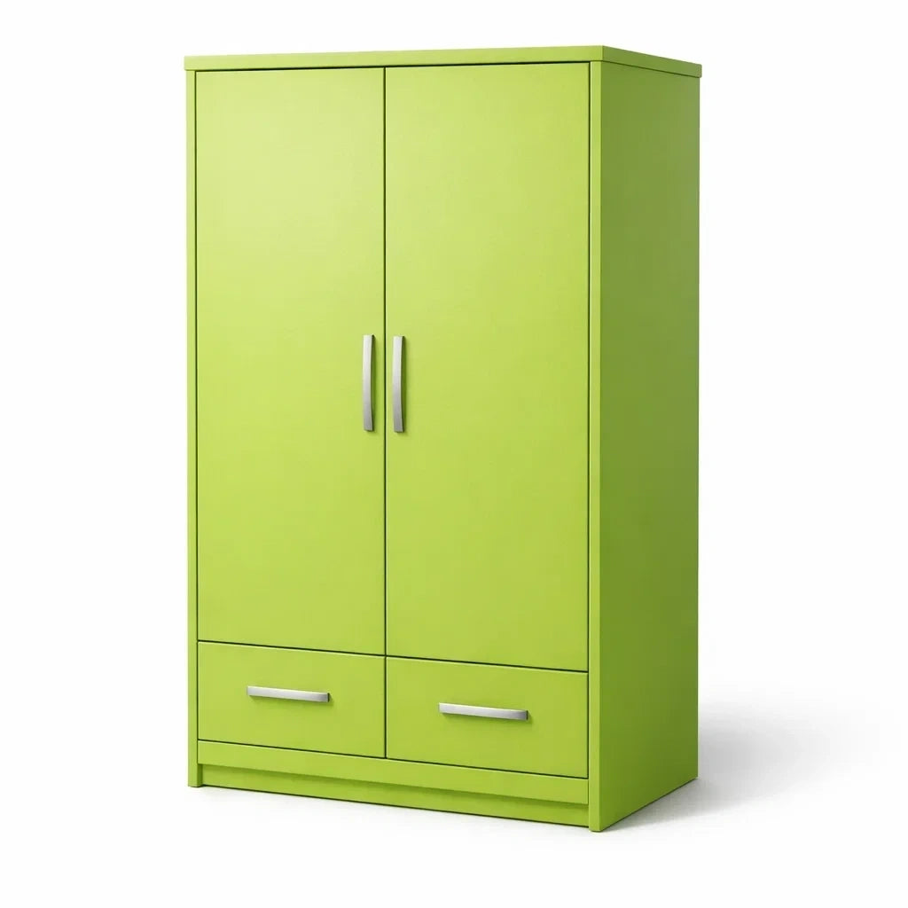 Armoire en mdf vert avec portes et tiroirs - 2026