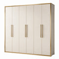 Armoire 5 portes en métal et MDF beige - 2026