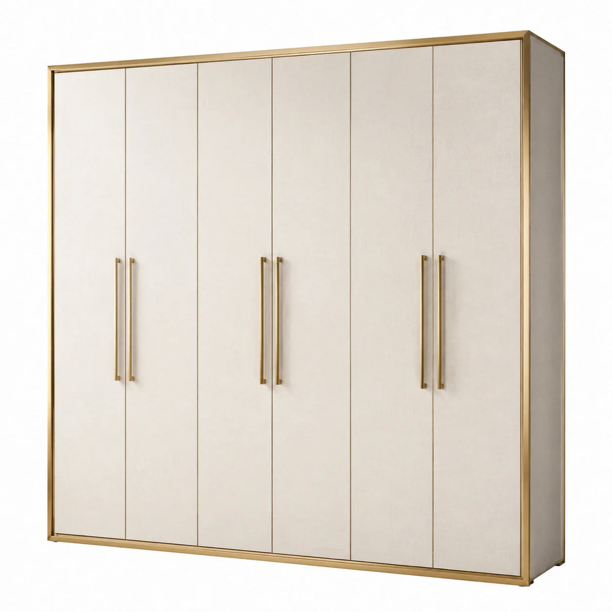 Armoire 5 portes en métal et MDF beige - 2026