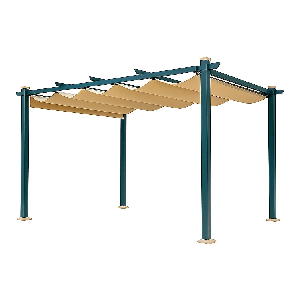 Pergola en acier et polyester beige 400x300x220 cm - 2026