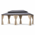 Pavillon de Jardin en Aluminium avec Rideaux en Polyester 4 x 3 m - 2026