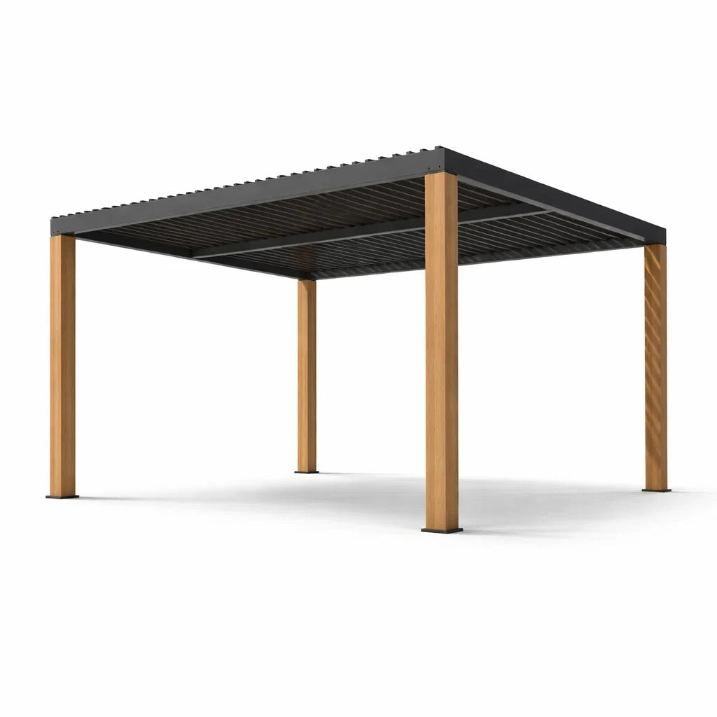 Tonnelle de jardin carrée en métal et bois - 2026