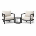 Ensemble de détente en aluminium avec fauteuils et table basse ronde - 2026