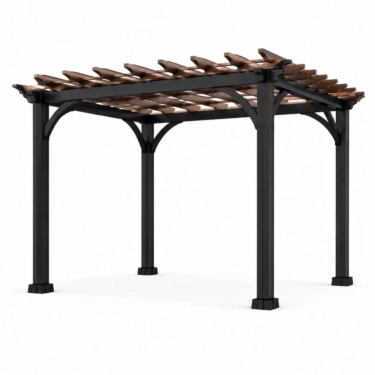 Pergola en aluminium et bois marron 3x3m - 2026