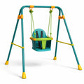 Balançoire pour enfant en métal et plastique turquoise et jaune - 2026