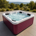 Spa carré 6 places en acrylique blanc avec habillage composite Bordeaux - 2026