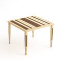 Table de terrasse carrée en bois avec incrustations décoratives - 2026
