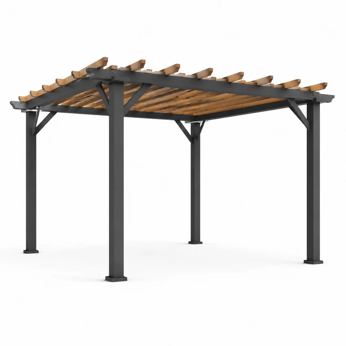 Pergola en aluminium et bois de pin 300x300x250 cm - 2026