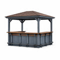 Kiosque bar de jardin en bois avec toit en pente 300x200x250 cm - 2026