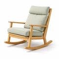 Fauteuil à bascule d’intérieur en bois avec coussins en polyester vert - 2026