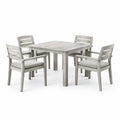 Ensemble de table et chaises d'extérieur en bois d'acacia gris avec table et 4 chaises - 2026
