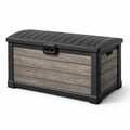 Coffre de rangement de jardin en plastique composite noir et gris - 2026