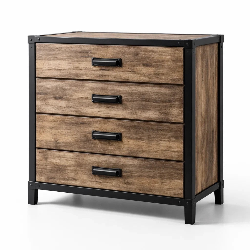 Commode en mdf et métal avec 4 tiroirs 80x45x90 cm - 2026