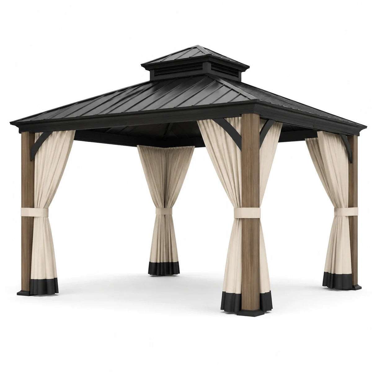 Pergola en bois de pin massif brun 300x300 cm - 2026