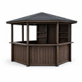 Kiosque bar de jardin en bois avec toit octogonal en pin - 2026