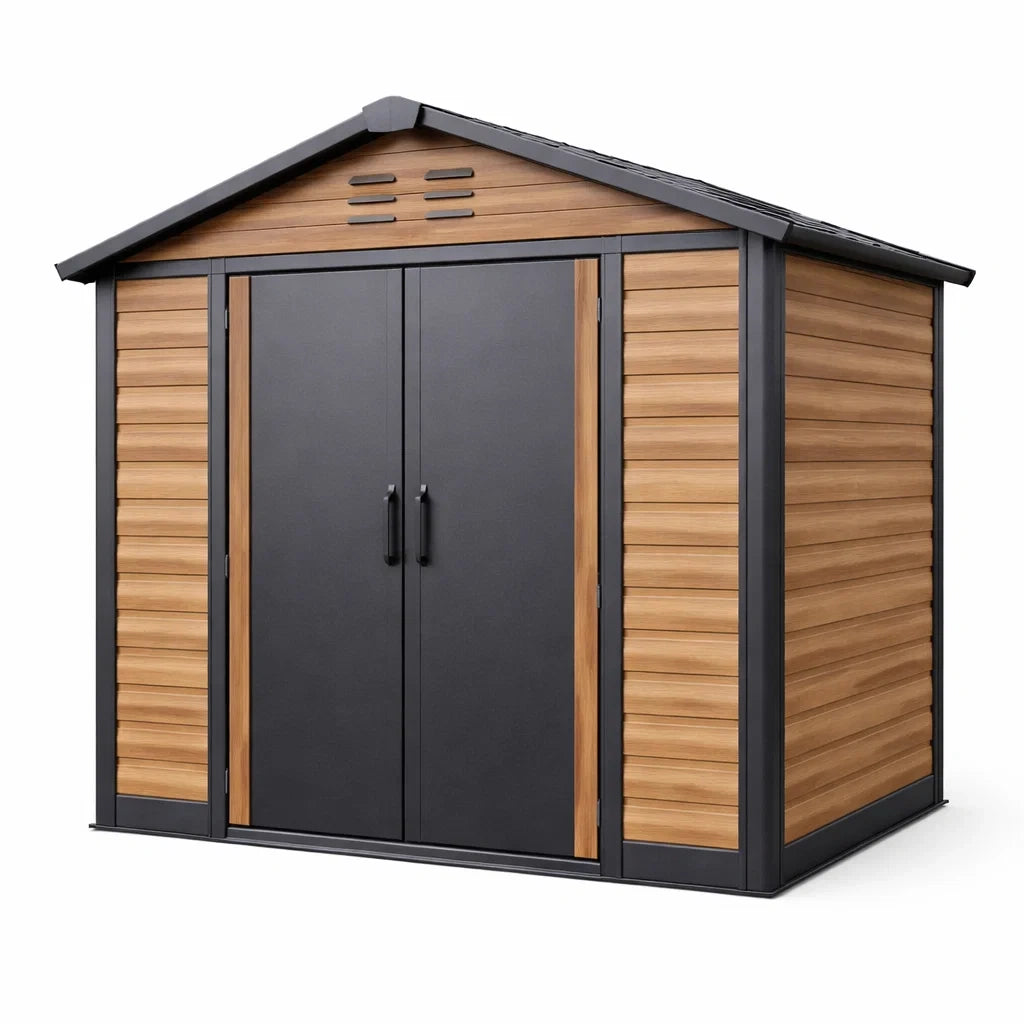 Abri de jardin en métal et PVC imitation bois 213x130x185 cm - 2026