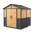 Abri de jardin en bois et métal avec toit double pente 200x130x210 cm - 2026