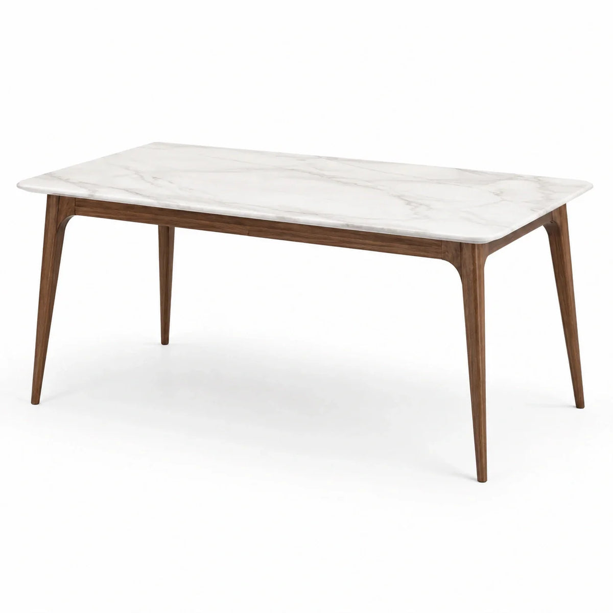 Table rectangulaire en marbre et bois 180x90x75 cm - 2026