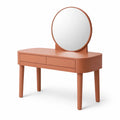 Coiffeuse en bois avec miroir rond et tiroirs - 2026