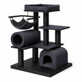 Arbre à chat en tissu polyester noir avec hamac et tour - 2026