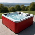 Jacuzzi extérieur rouge avec panneaux composites et intérieur acrylique - 2026