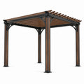 Pergola en aluminium et bois composite marron/noir 300x400 cm - 2026