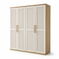 Armoire quatre portes en bois et MDF beige - 2026