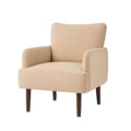 Fauteuil en tissu beige avec pieds en bois - 2026