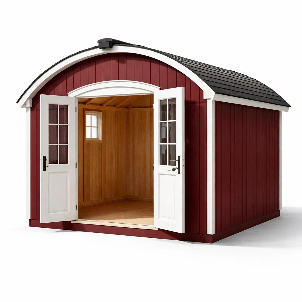 Abri de jardin en bois de pin rouge et blanc - 2026