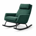 Fauteuil à bascule d’intérieur en tissu vert foncé avec structure en métal - 2026