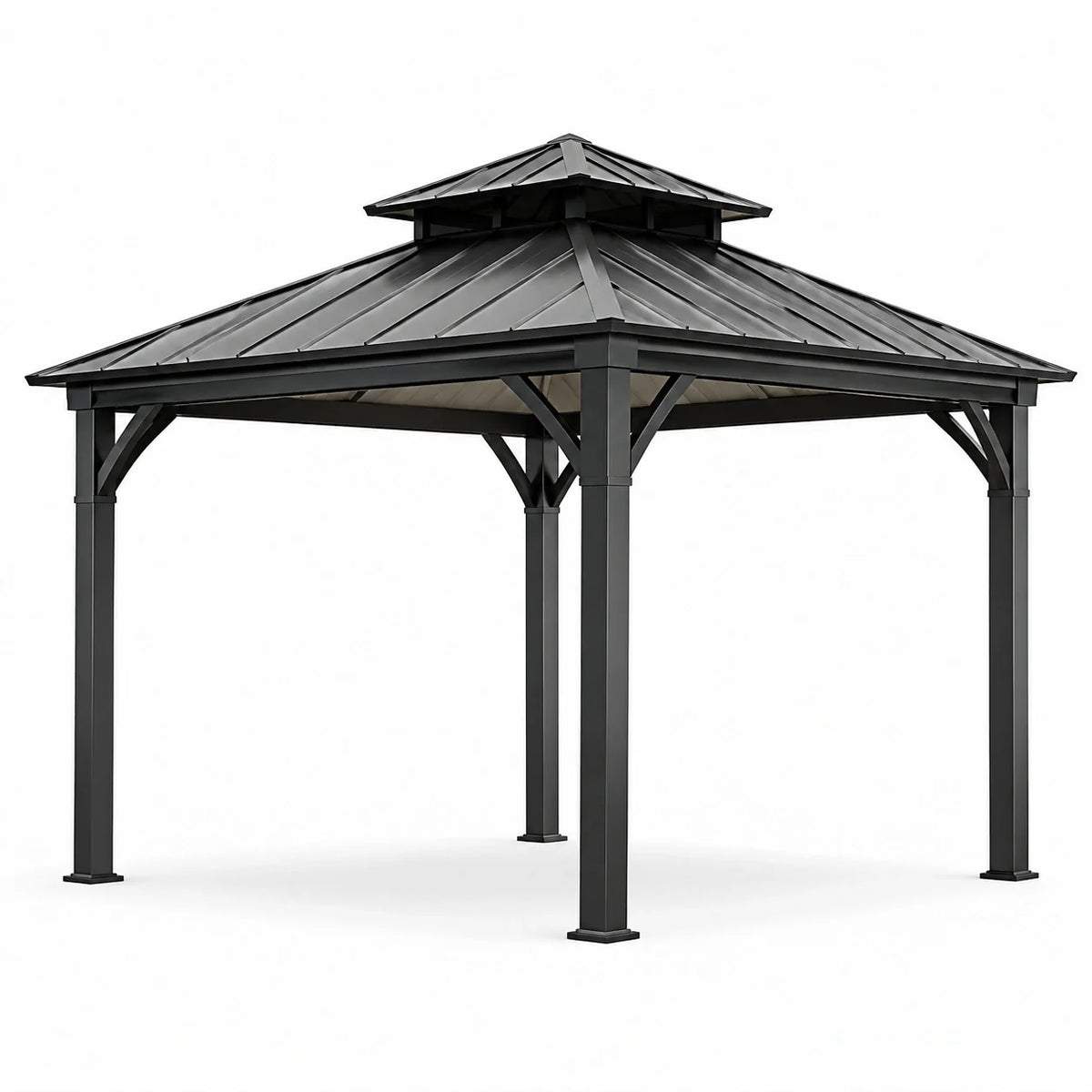 Pavillon de jardin en aluminium et acier noir 3x4m - 2026