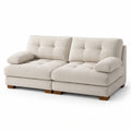 Canapé modulable en tissu polyester beige - 2026