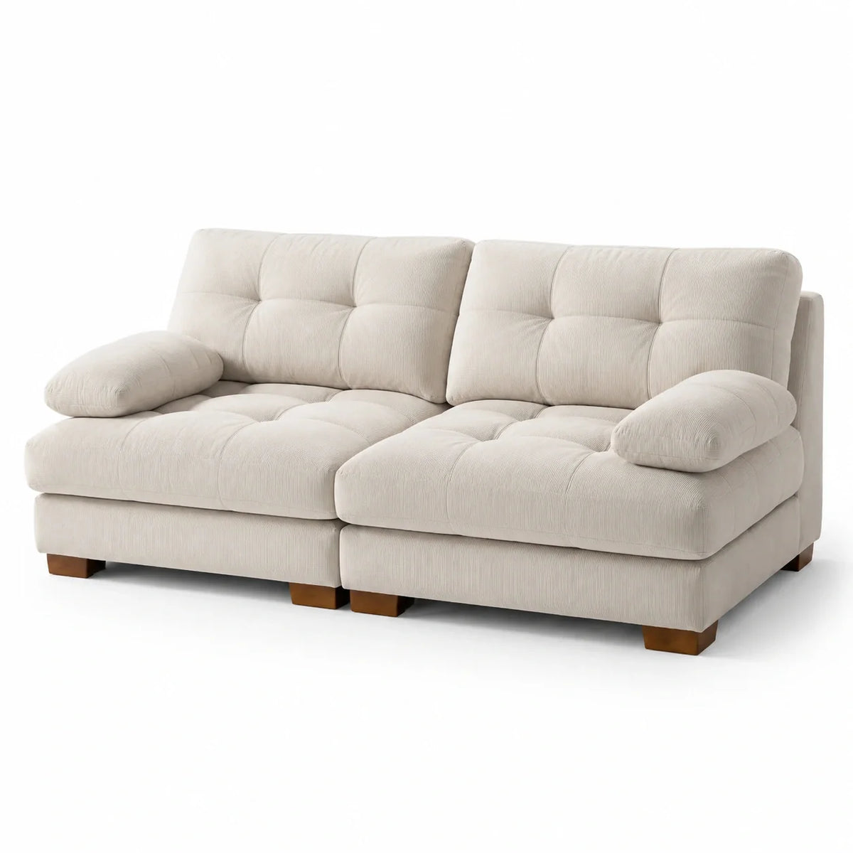 Canapé modulable en tissu polyester beige - 2026