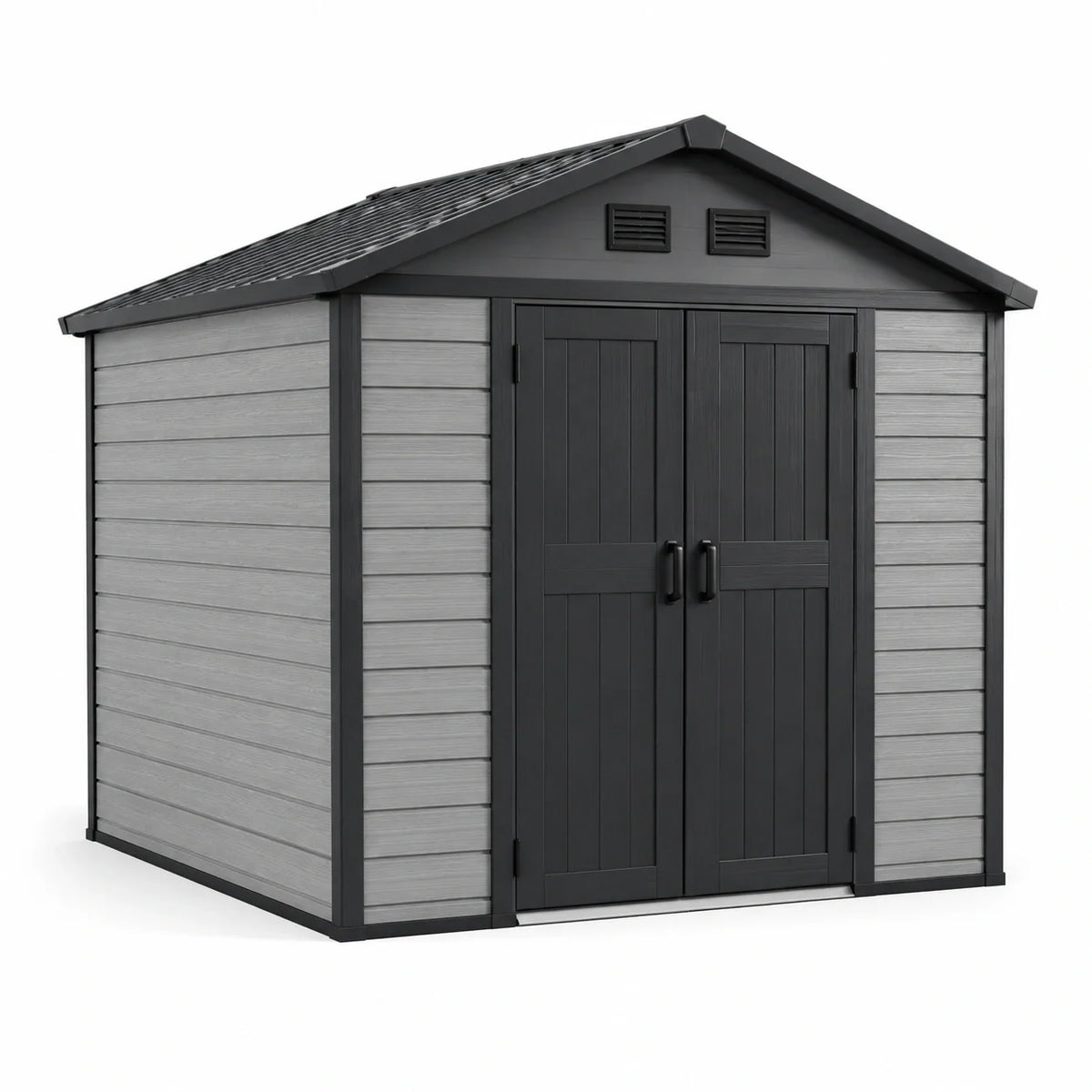 Abri de jardin en plastique gris foncé 3.5x2.3x2.4m - 2026
