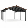 Abri voiture en métal avec toit en polycarbonate marron 600x300x240 cm - 2026