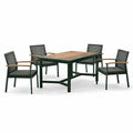 Ensemble table et chaises de jardin avec table en bois et chaises en résine tressée - 2026