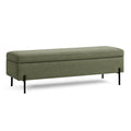 Banc de rangement en tissu polyester vert avec structure en acier 120 cm - 2026