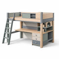 Lit mezzanine en bois avec bureau intégré et espaces de rangement - 2026