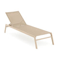 Chaise longue de jardin en aluminium beige réglable - 2026