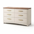 Commode en bois composite beige et marron à 6 tiroirs - 2026