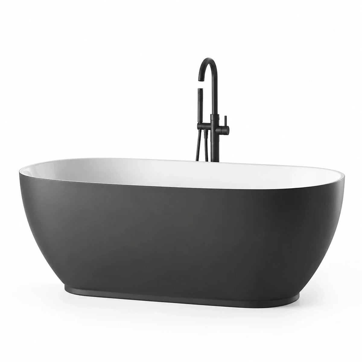 Baignoire îlot en acrylique noir et blanc 170x80 cm - 2026
