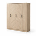 Armoire en bois avec portes et poignées noires - 2026